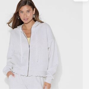 Wild Fable Light Gray Zip-Up Hoodie